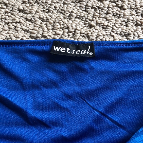 2/$15 MixMatch Wet Seal Blue Off Shoulder Stretchy Mini Dress - Picture 6 of 11